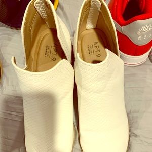 Dressy off white ankle boots
